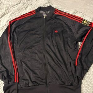 Adidas Y2K Trefoil Track Jacket Black Red Stripes - Vintage - Free Shipping